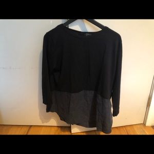 COS Black sweater and silk button